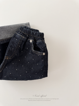 Dot denim pants