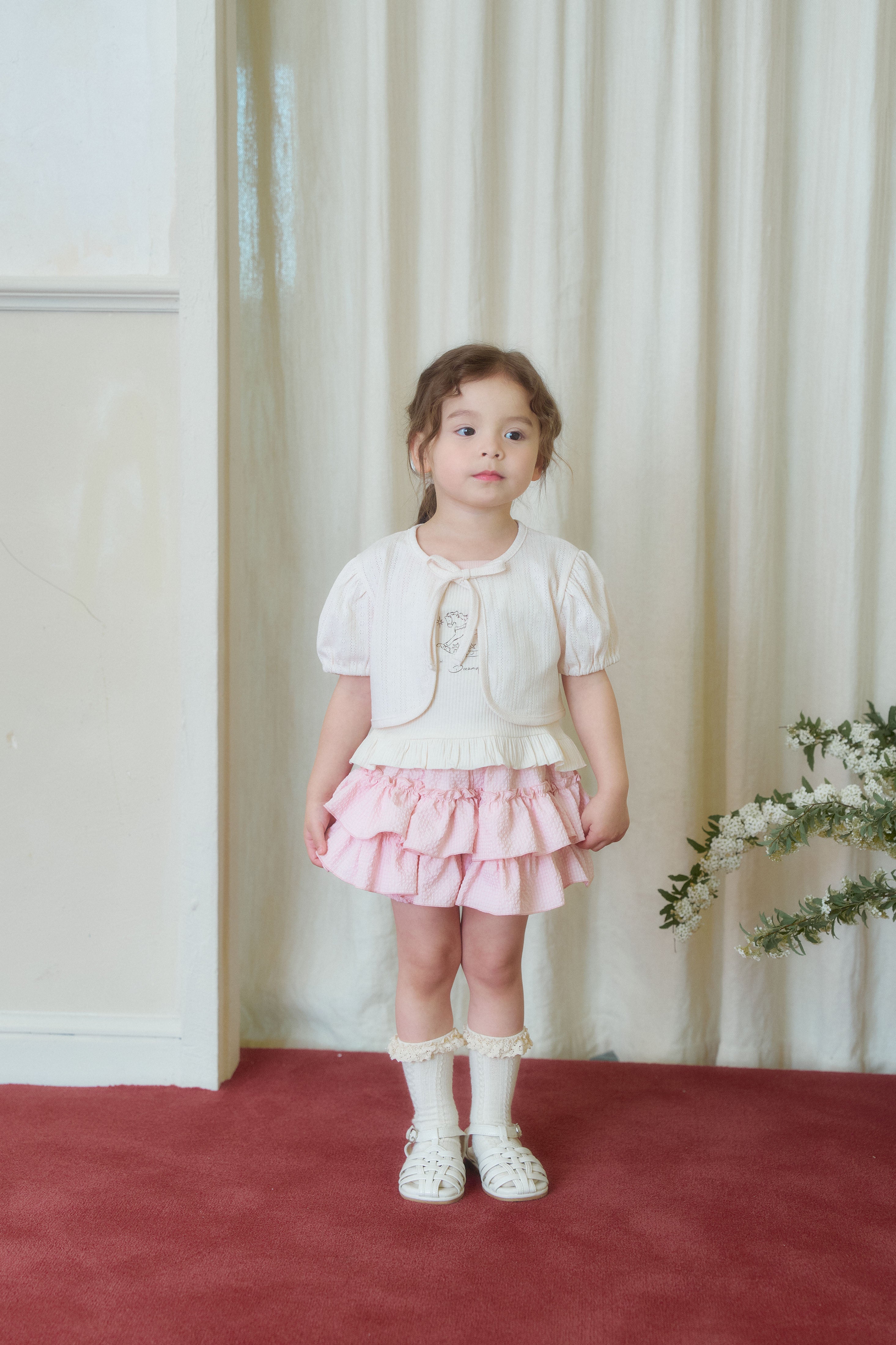 ［momo ann］Eyelet puff bolero