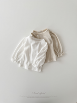 Eyelet lace puff tops