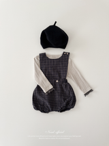 Kuku check suspender suit