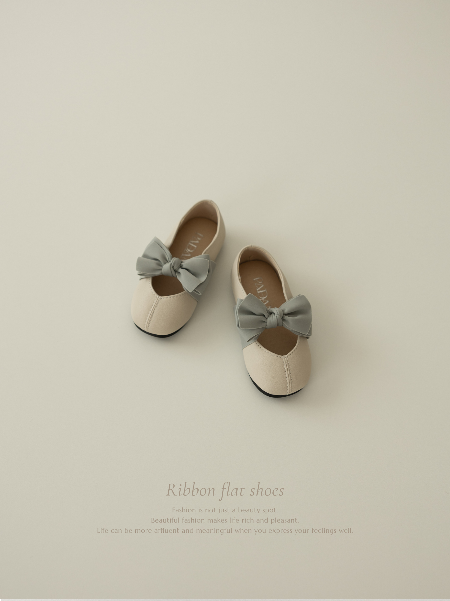 Ribbon flat shoes - Frozen yogurt -