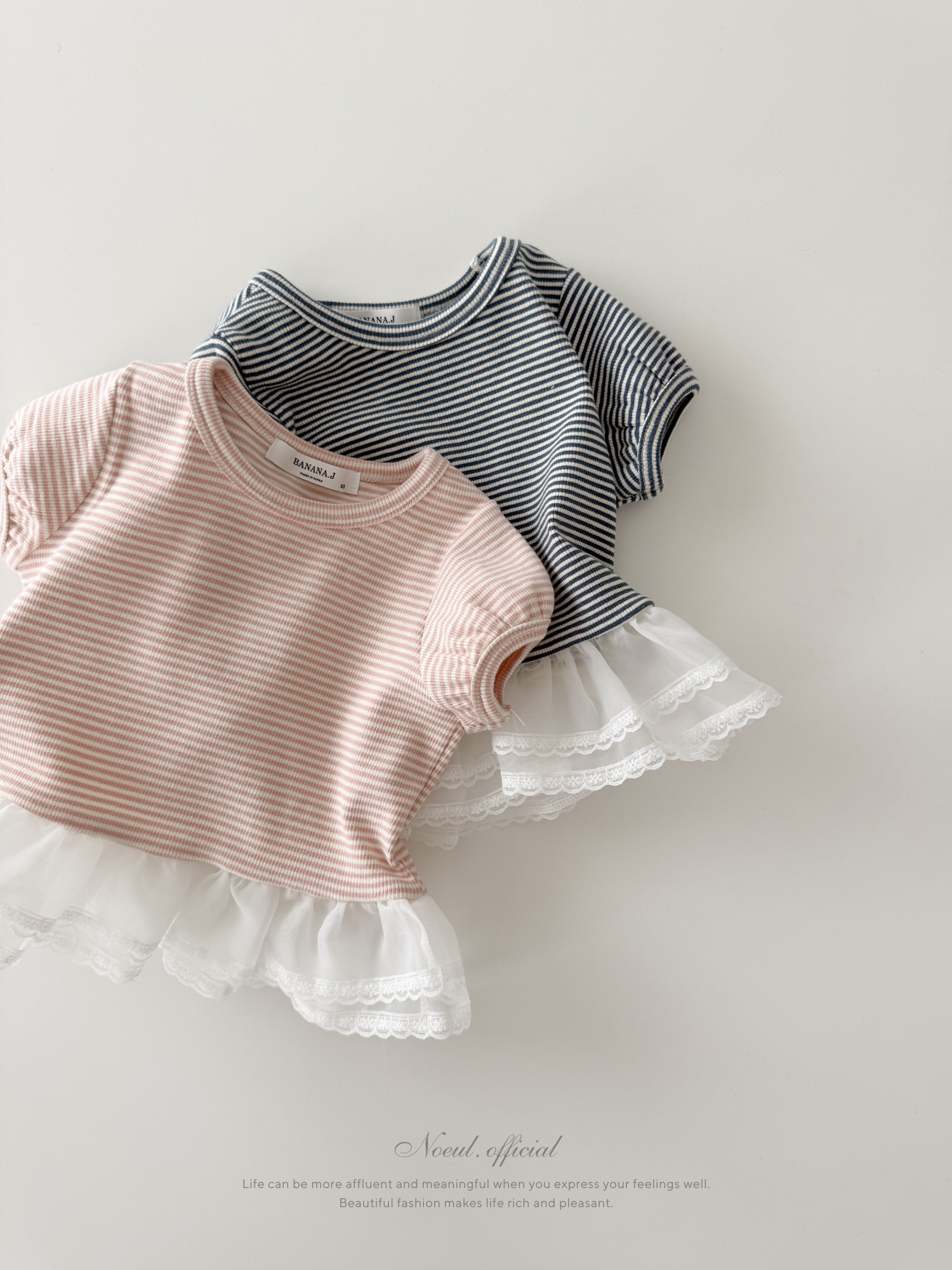 Peach stripe shasha tee