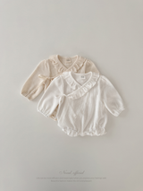 Waffle frill wrap newborn rompers