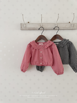 Bell check blouse