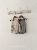 Mini check suspender rompers