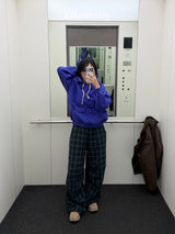 ［ELLY MOLLY］Teddy fur check pants