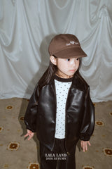 ［Lala land］Caross leather jacket