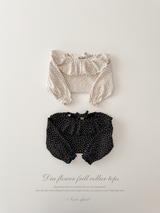 Dia flower frill collar tops