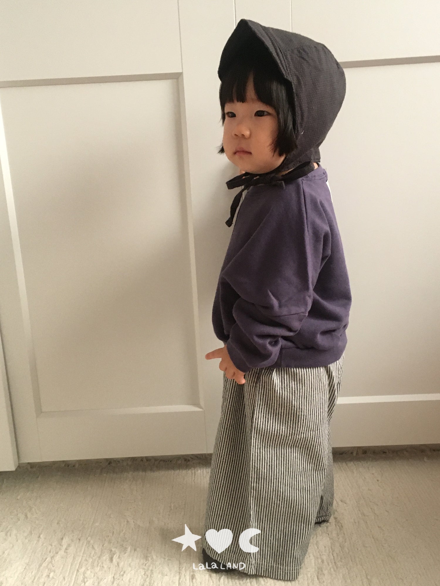 ［Lala land］Fine check wide pants