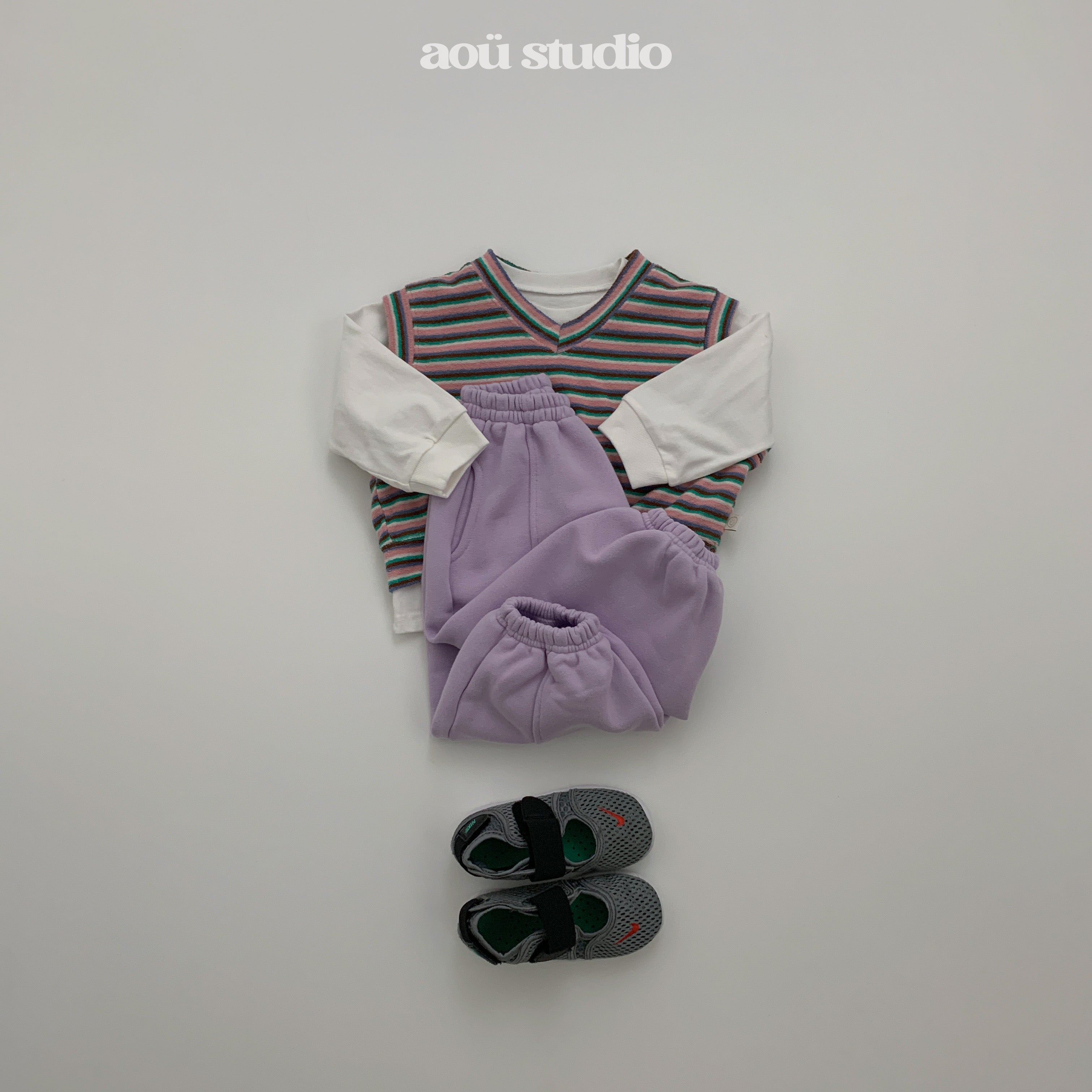 ［aou studio］Kiko stripe vest