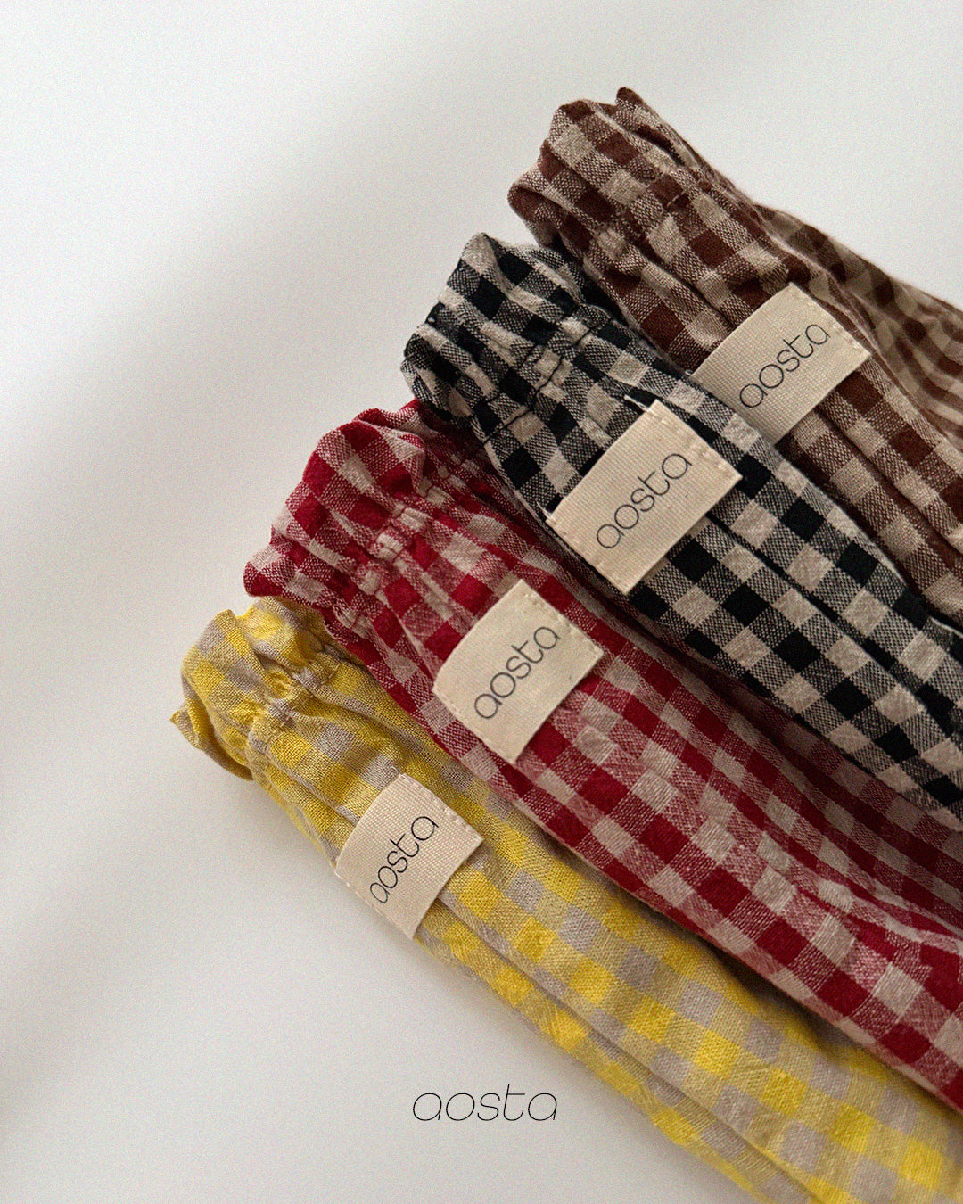 ［Aosta］Caramel Check Pants