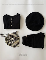 ［Aosta］Butter Button Tee