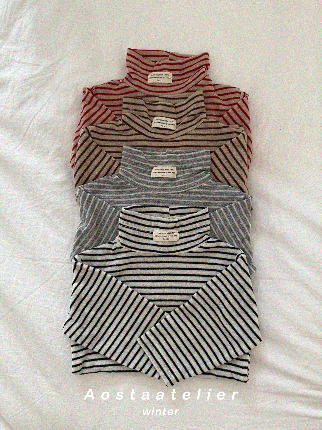 ［Aosta］Wool turtleneck tee