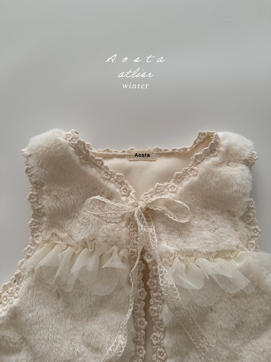 ［Aosta］Fur open vest