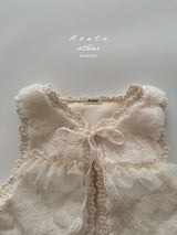 ［Aosta］Fur open vest