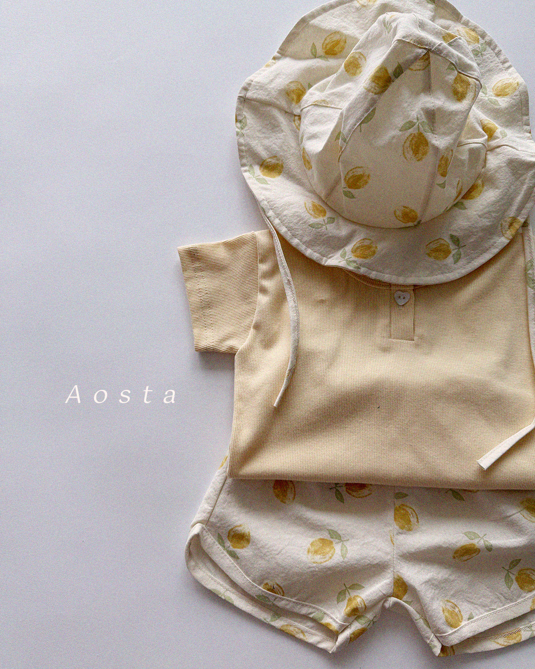 ［Aosta］Heart button tee