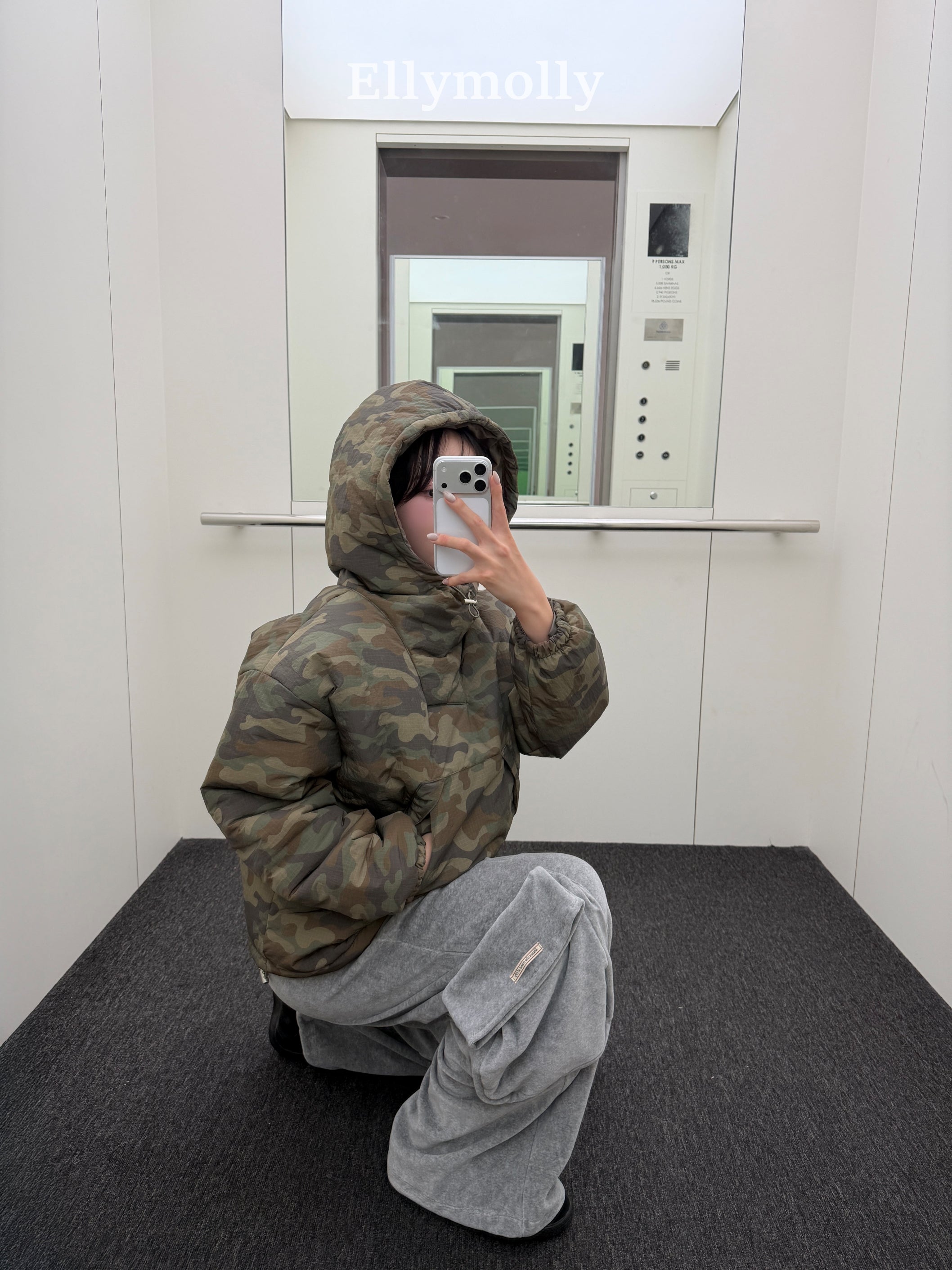 ［ELLY MOLLY］Rolling big cargo pants