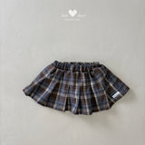 ［Lala land］Eve check pleats skirt