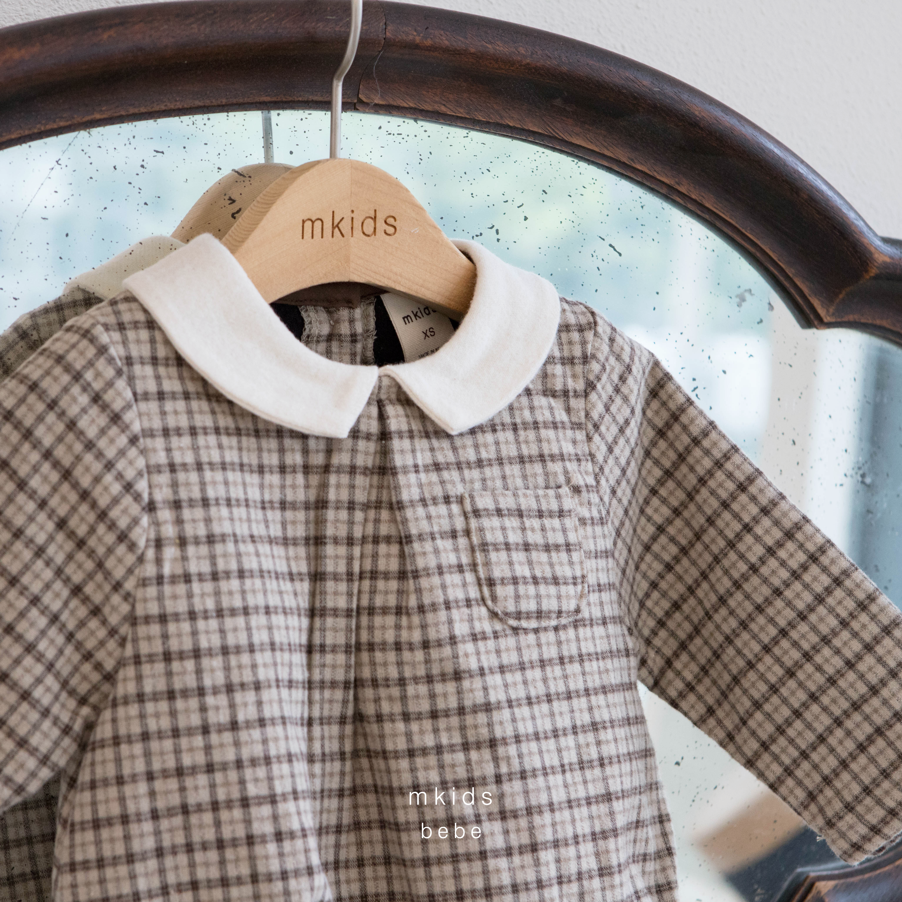 ［mkids］Billy check collar rompers
