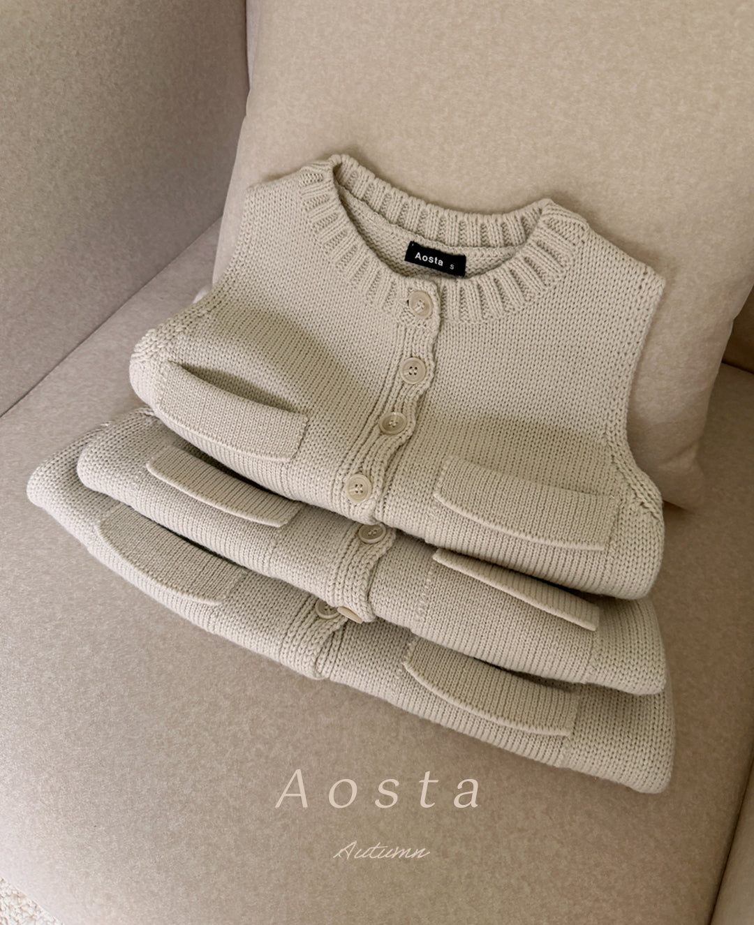 ［Aosta］Knit Cookie Vest