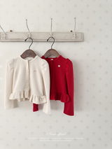 Puff frill cardigan