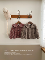 *Noeul.made* Check collar blouse