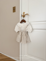 Pair check suspender skirt