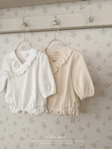 Waffle frill wrap newborn rompers