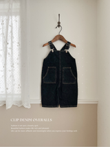 Clip denim overalls