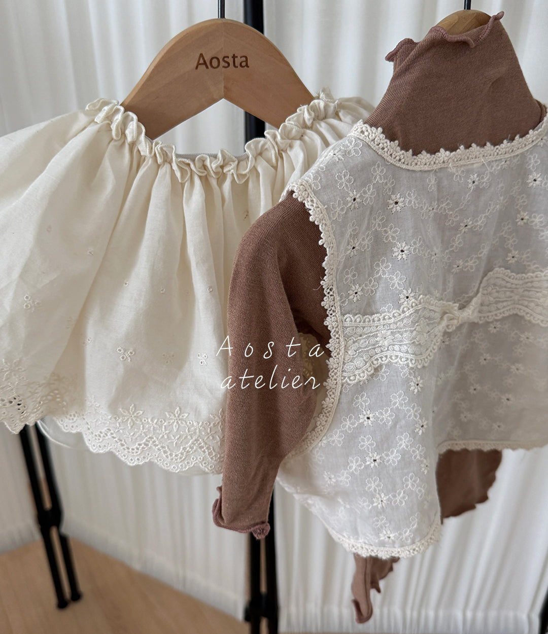 ［Aosta］Lace Open Vest