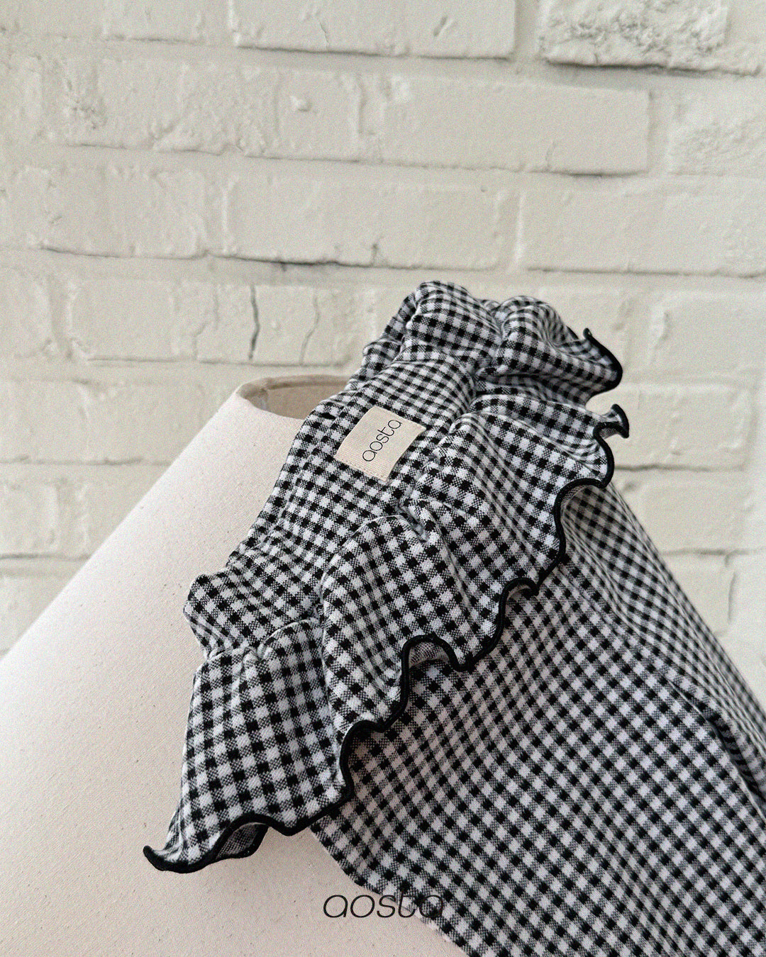 ［Aosta］Kiki Frill Check Pants