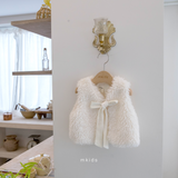 ［mkids］Ribbon fur vest