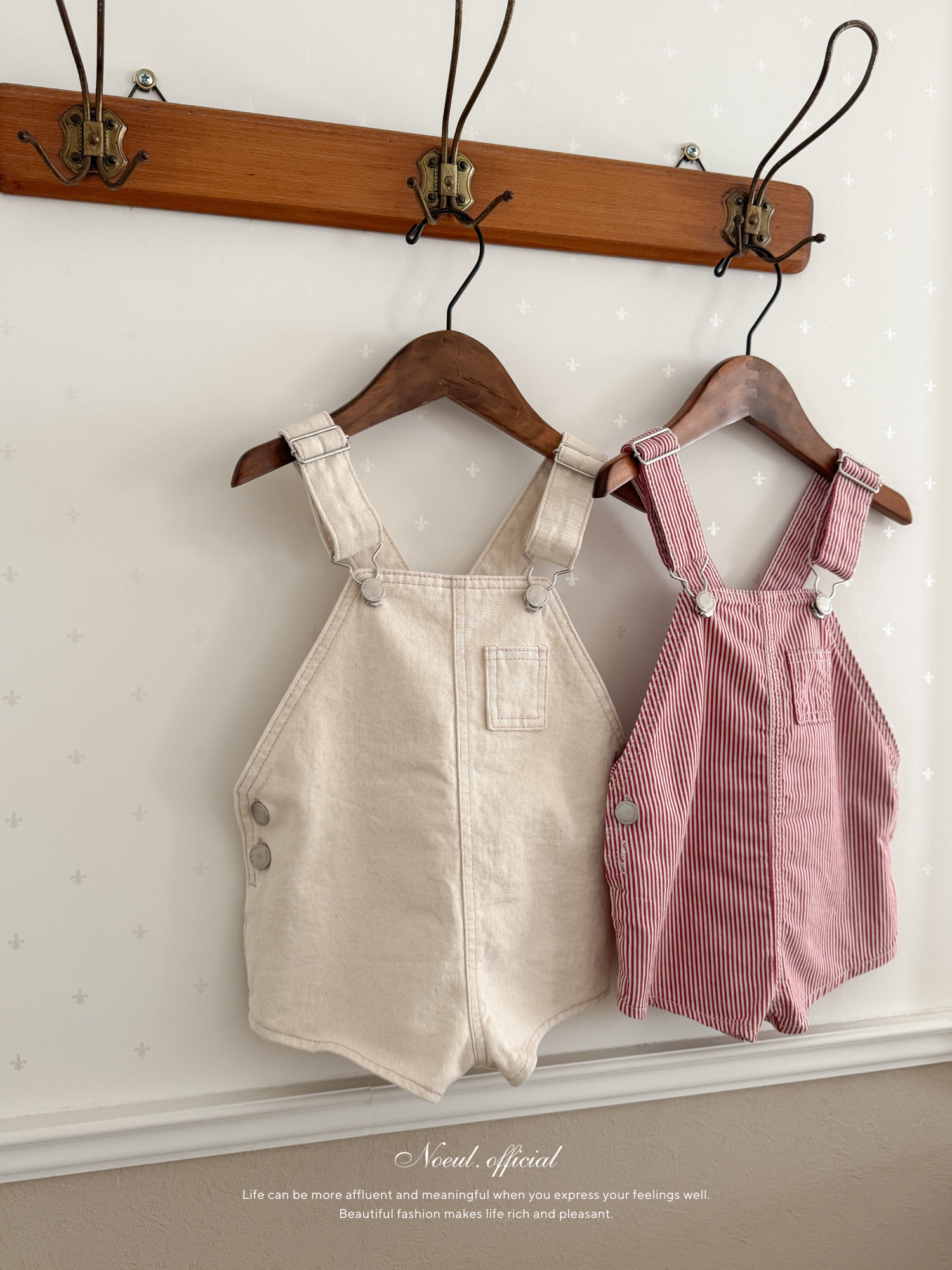 Cotton berry short overalls