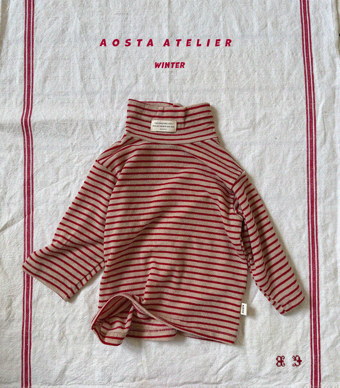 ［Aosta］Wool turtleneck tee