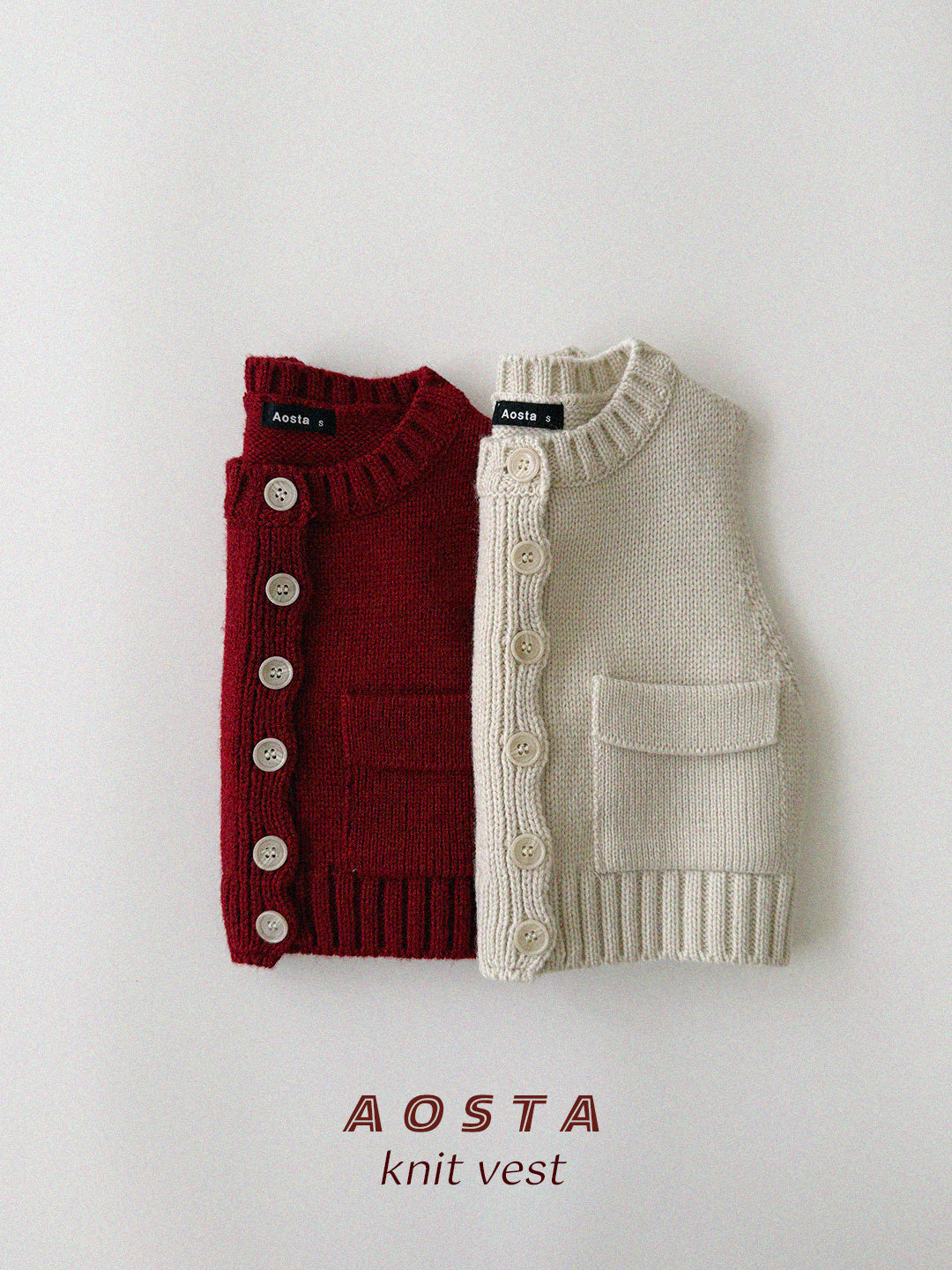 ［Aosta］Knit Cookie Vest