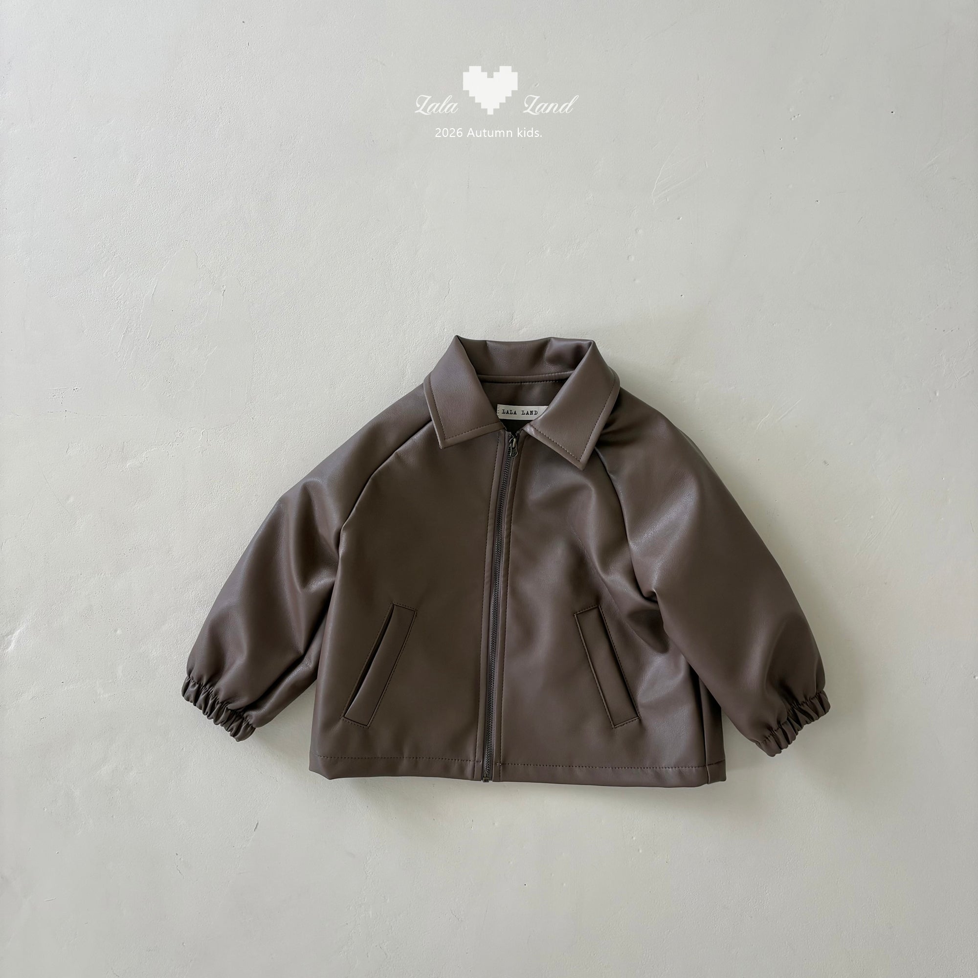 ［Lala land］Caross leather jacket