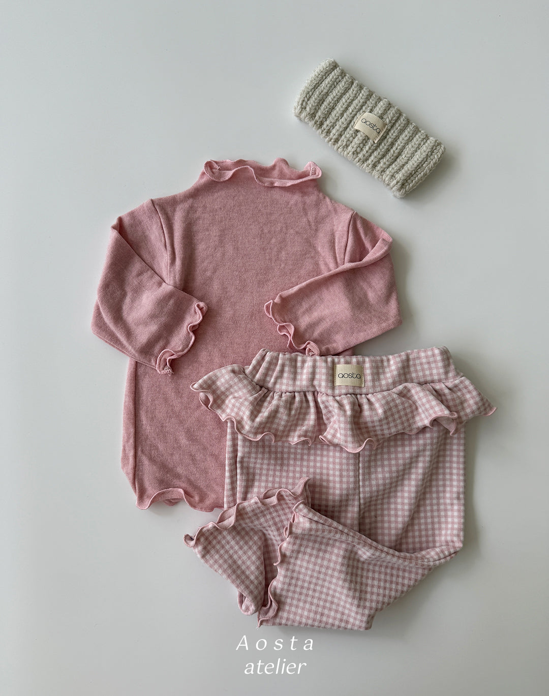 ［Aosta］Kiki Frill Check Pants