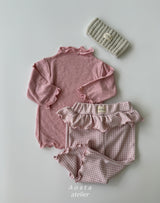 ［Aosta］Kiki Frill Check Pants