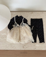 ［Aosta］Lace Ribbon Open Dress
