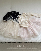 ［Aosta］Lace Ribbon Open Dress
