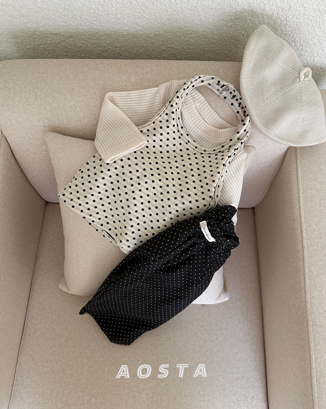 ［Aosta］Milk Dot Pants