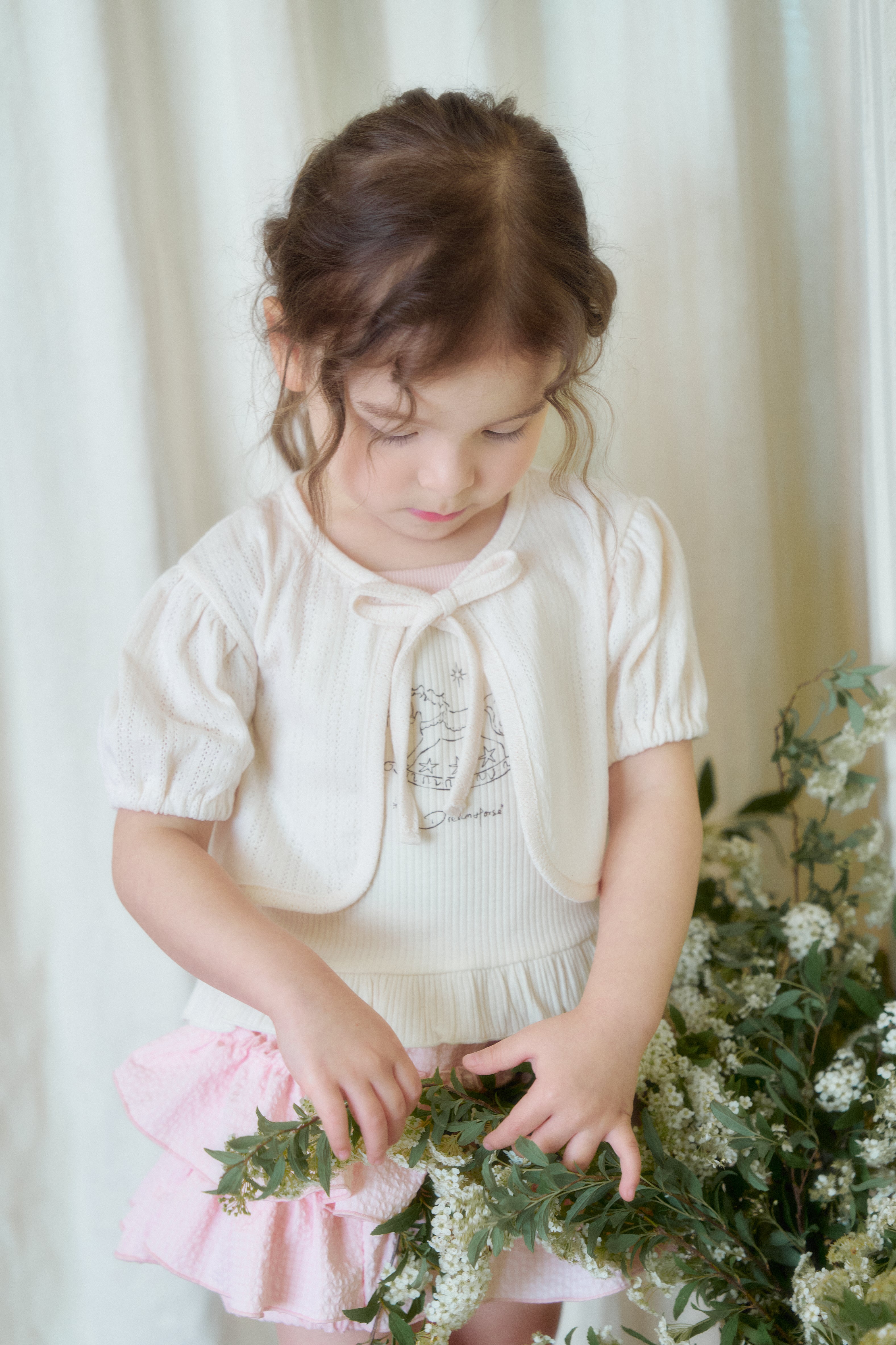 ［momo ann］Eyelet puff bolero