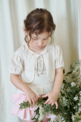 ［momo ann］Eyelet puff bolero