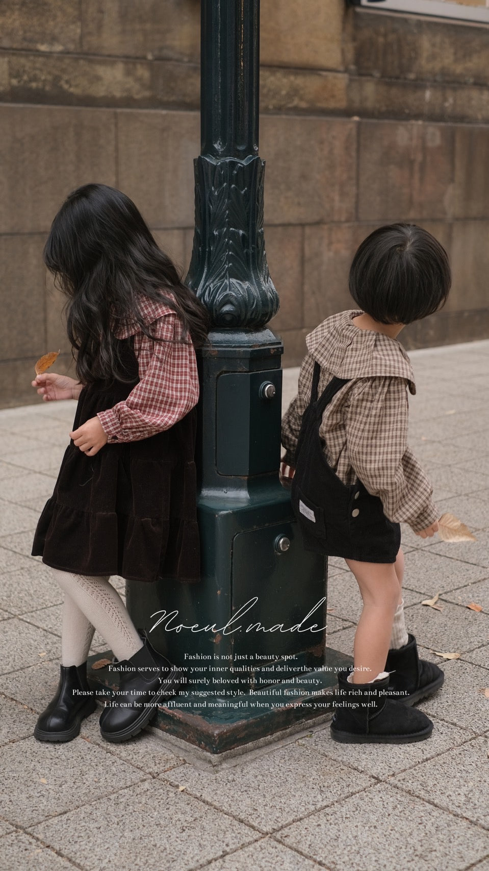 *Noeul.made* Check collar blouse