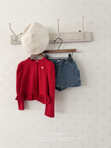 Puff frill cardigan