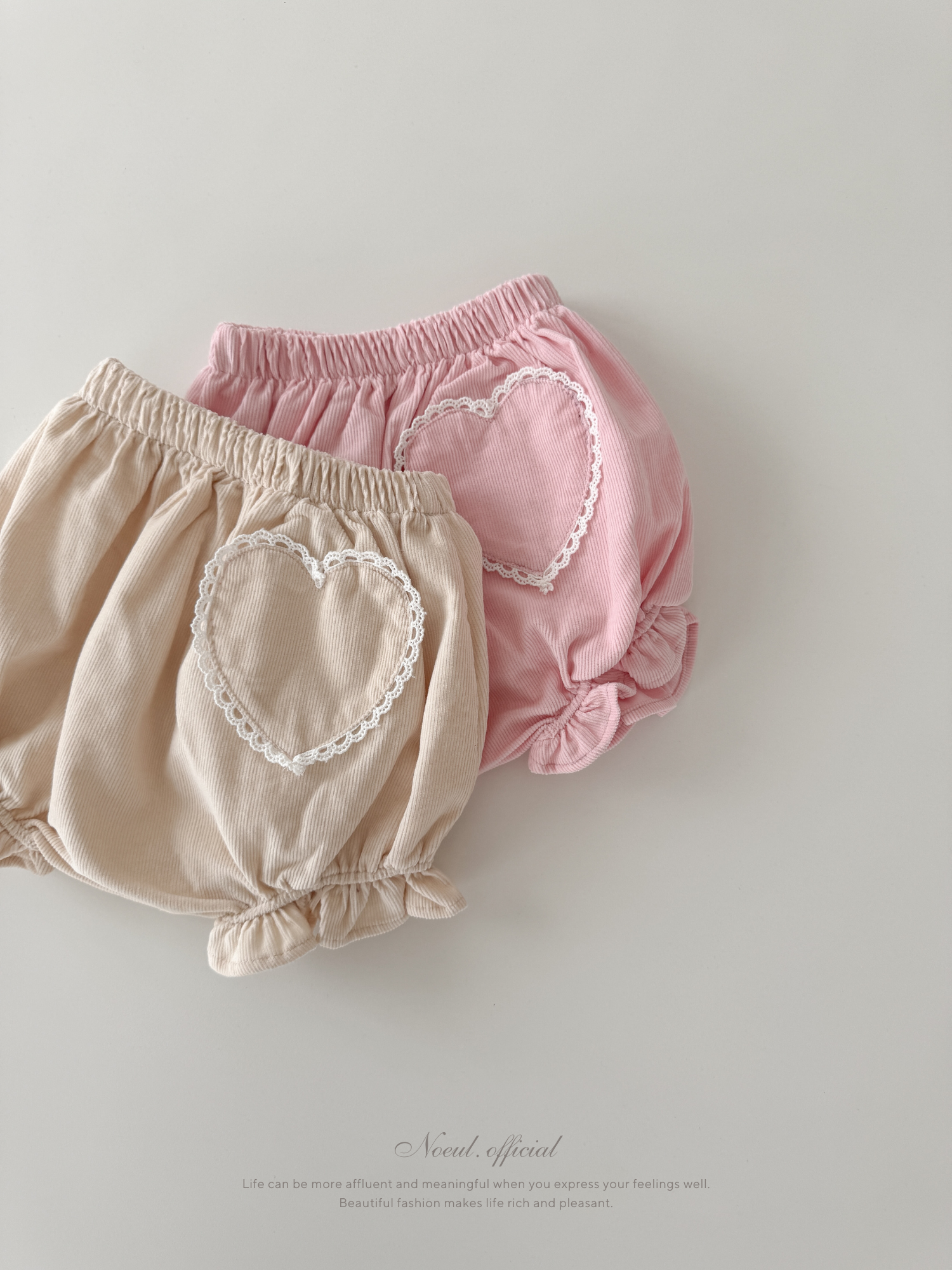 Heart corduroy frill bloomer