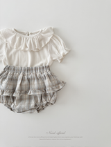 Frill collar puff tops