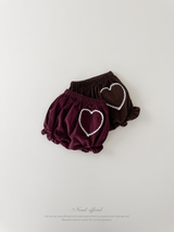 Heart corduroy frill bloomer