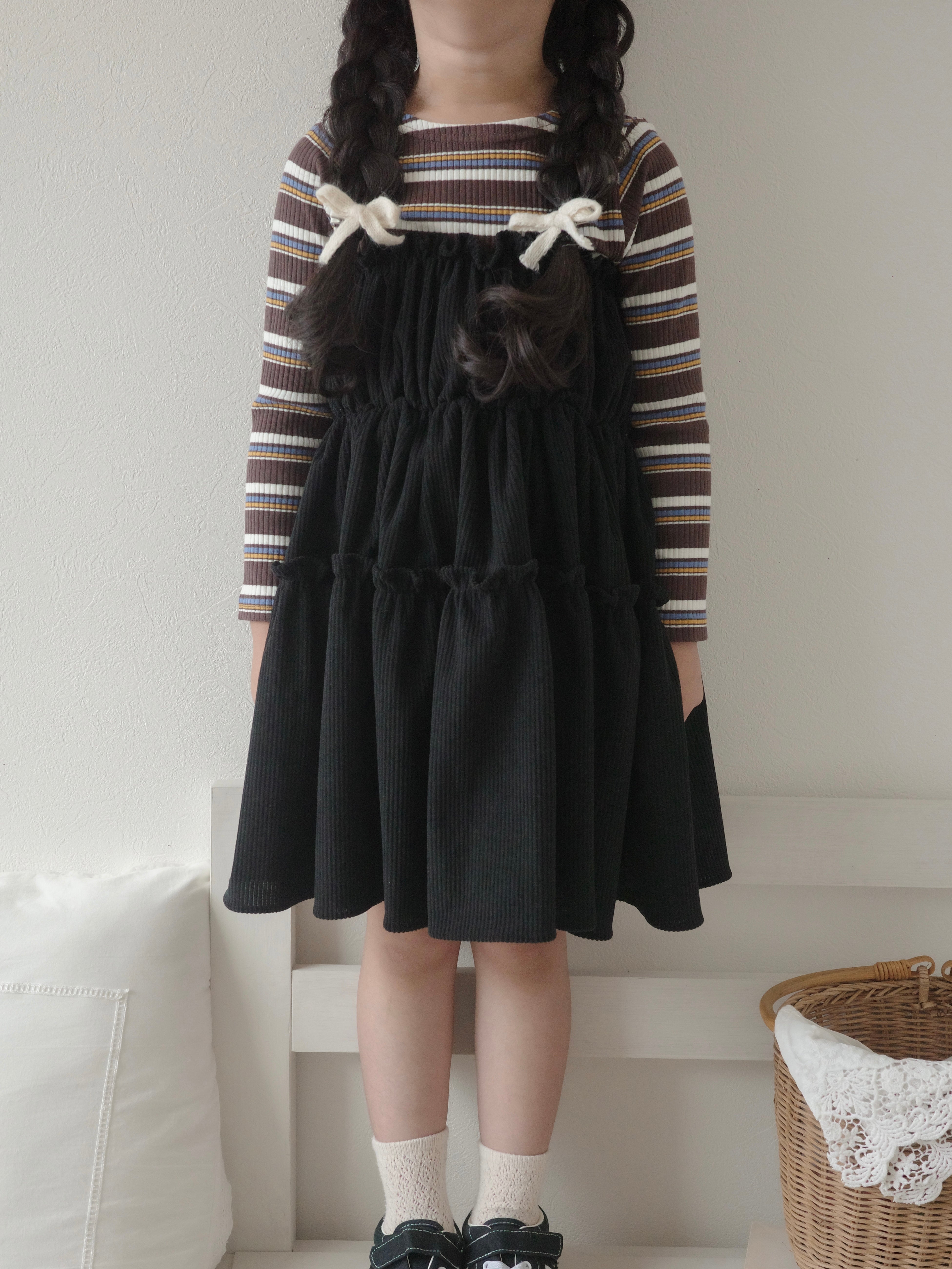 Shirring flare one-piece