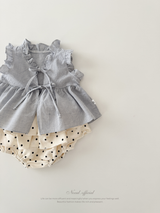 Layered ribbon frill one-piece (baby)